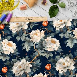 Ткань премиум дюспо ночная цветочная изгородь