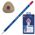 Карандаши цветные акварельные STAEDTLER ПРЕМИУМ (Германия) "Ergosoft", 12 цветов, трехгранные, пластиковый футляр, 156 SB12