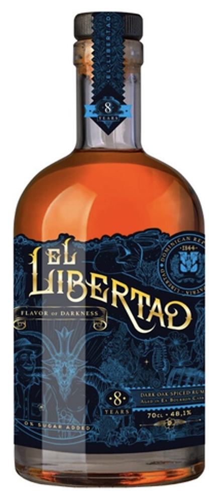 Ром El Libertad Flavor of Darkness Dark Oak Spiced 8 Years Old, 0.7 л