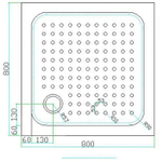 Акриловый поддон для душа Cezares Tray A 80x80 TRAY-A-A-80-15-W Белый