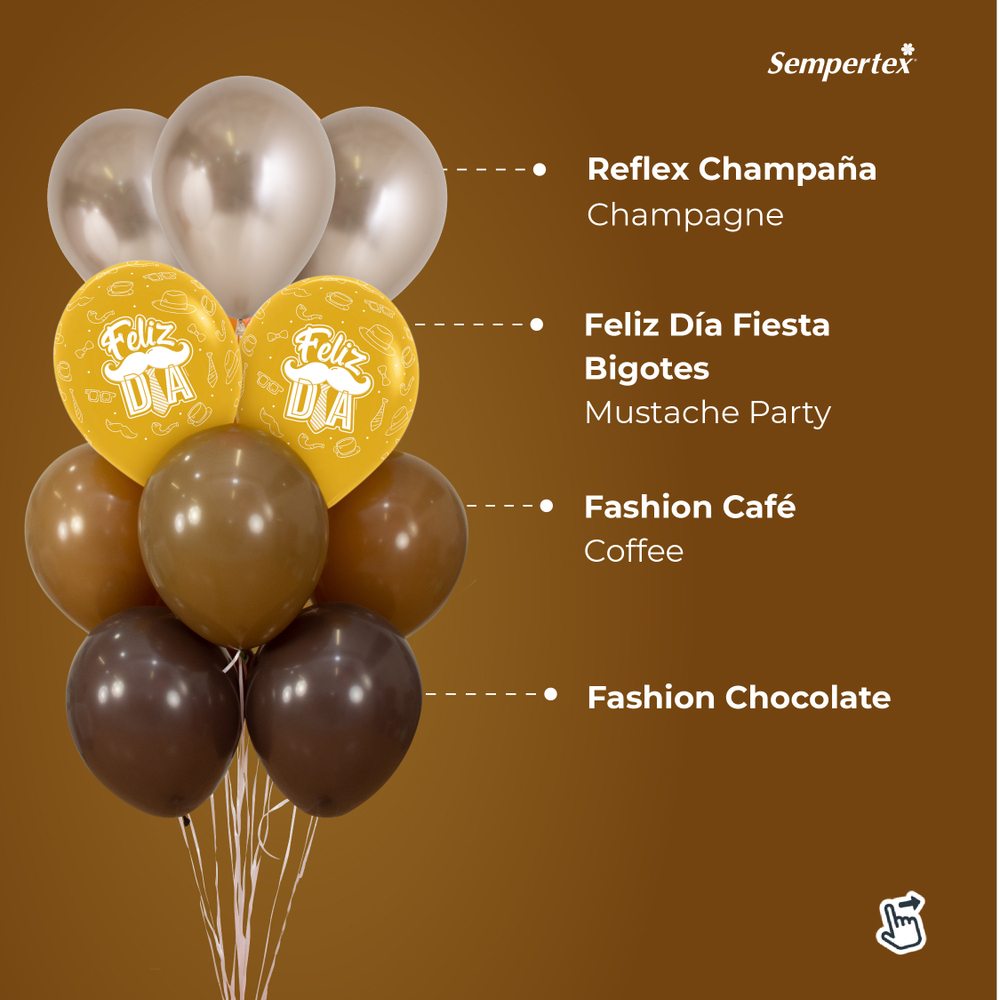 Шар 12" Коричневый, Пастель / Chocolate 076 Sp