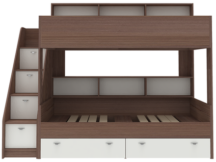 Двухъярусная кровать КарИВи Голден Кидс 10 Бодего Темный Белый