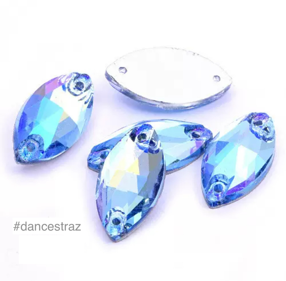 Стразы пришивные, Horse Eye, Light Sapphire AB, A3-P46, 9*18mm, (500 ea/pkg), A3 (F2)