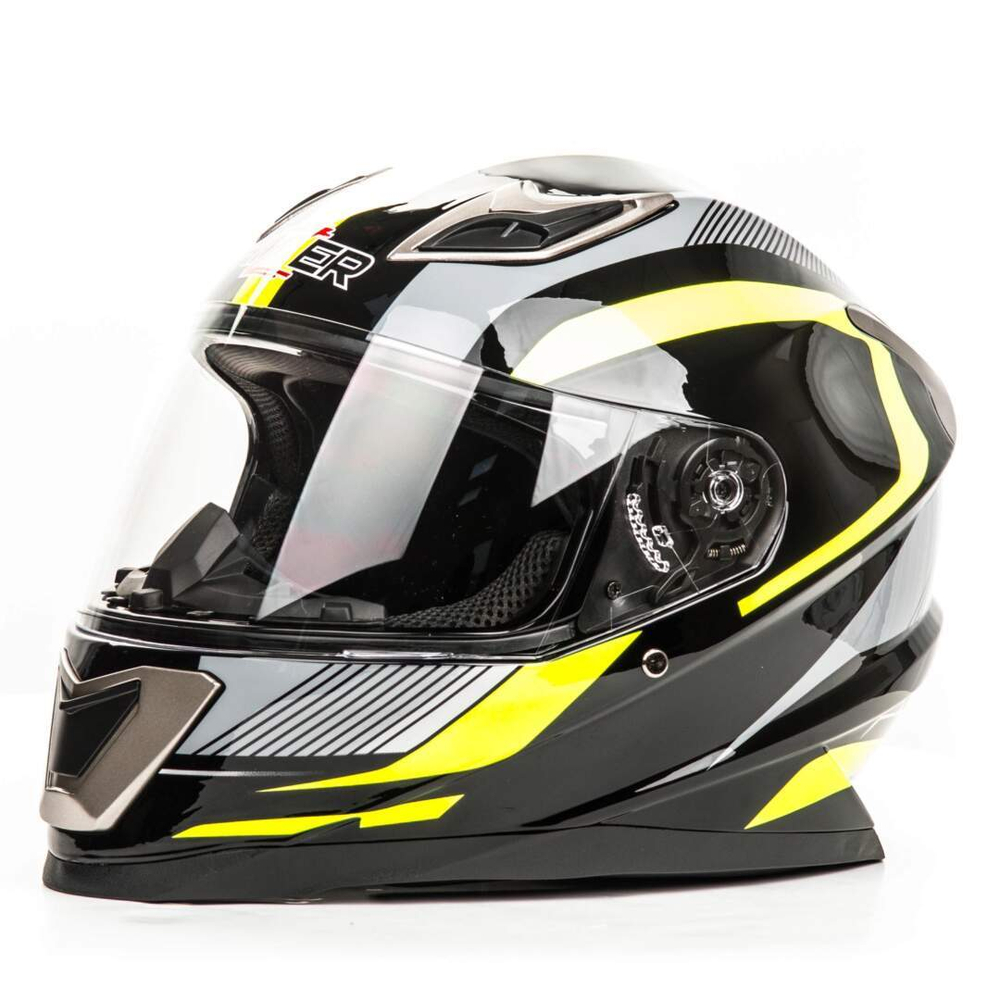 Шлем мото интеграл HIZER B562 №1 (L) black/yellow