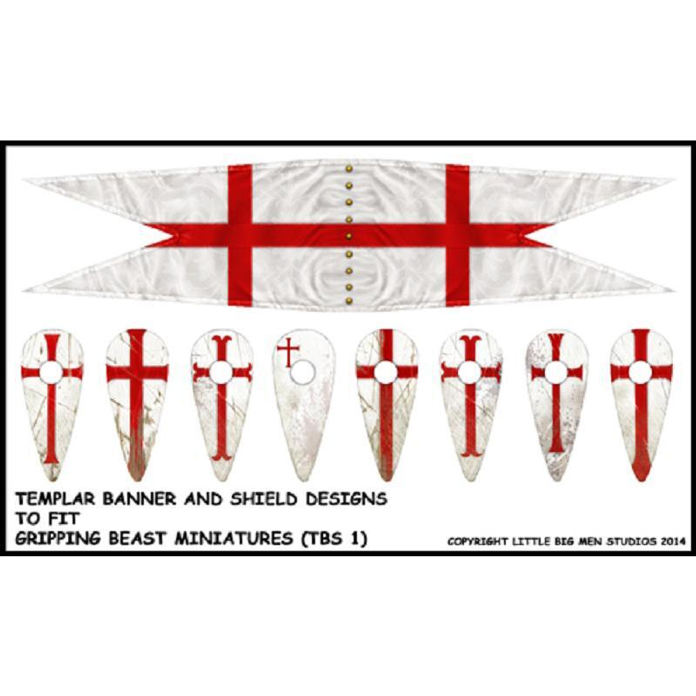 LBMS SAGA SMO 99a Templar (Milites Christi) Banner and Shield Transfer