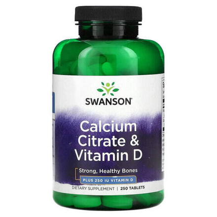 Кальций Swanson, Цитрат кальция и витамин D, 250 таблеток