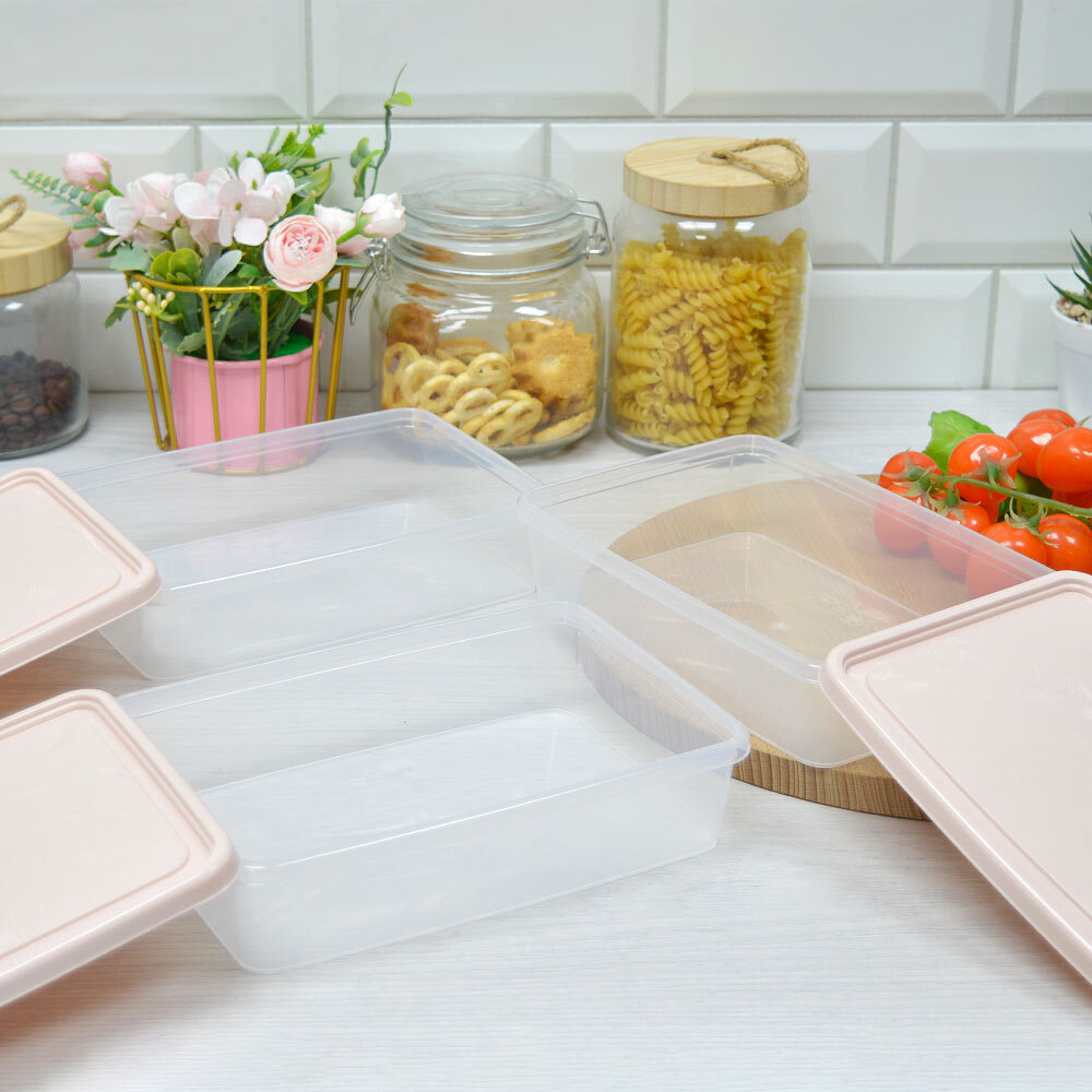 Набор контейнеров для продуктов 3шт 0,9л "Helsinki Artichoke", персиковая карамель