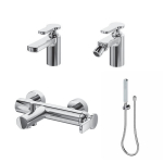 КОМБО №13 Комплект смесителей Ritmonio Cle для раковины, для биде и для ванны/душа с лейкой V0BA9010CRL + V0BA9020CRL + V0BA9033H2CRL