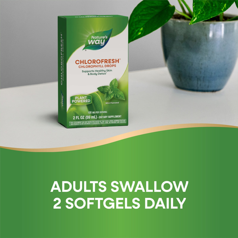 Nature's Way, Chlorofresh®, капли с хлорофиллом, мята, 59 мл (2 жидк. унции)