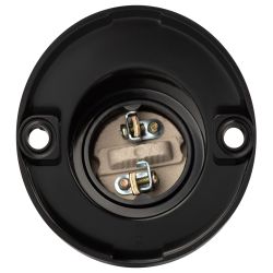 Патрон ЭРА Е27 настенный бакелит, черный, Б/Н, гр.уп., 50 шт.