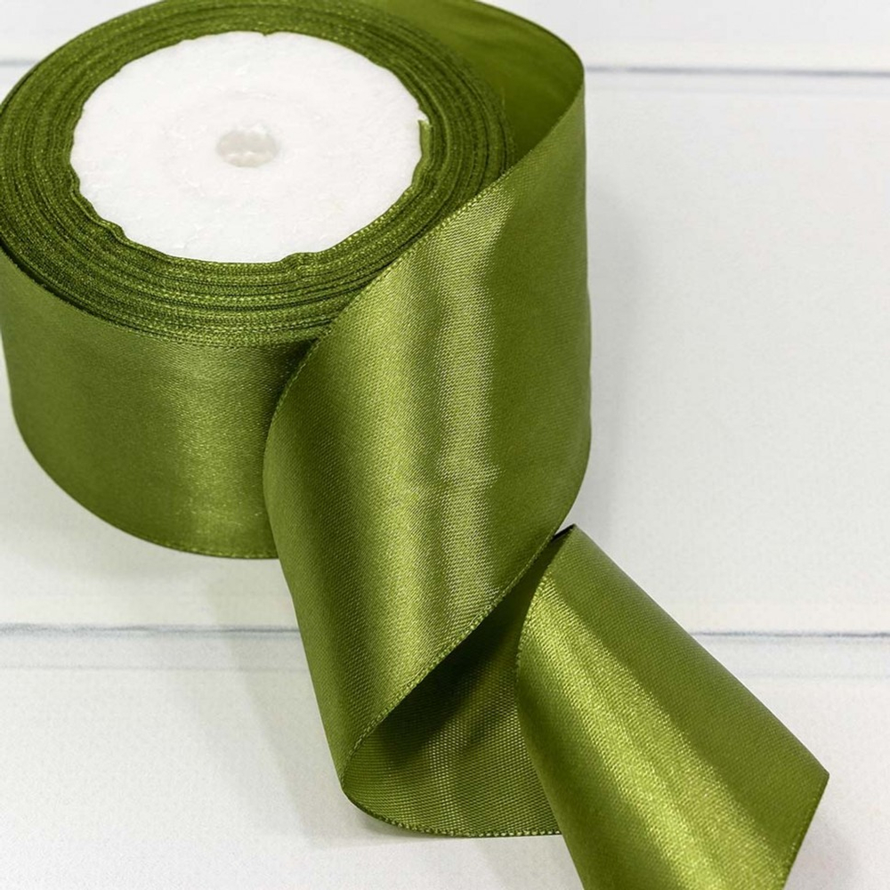 Лента Атласная 5см х 28м Сатин (Зеленый)