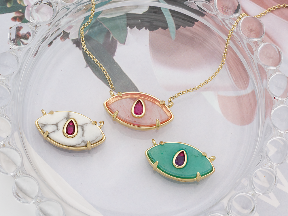 Подвеска Овальная с кварцем, 11,5мм