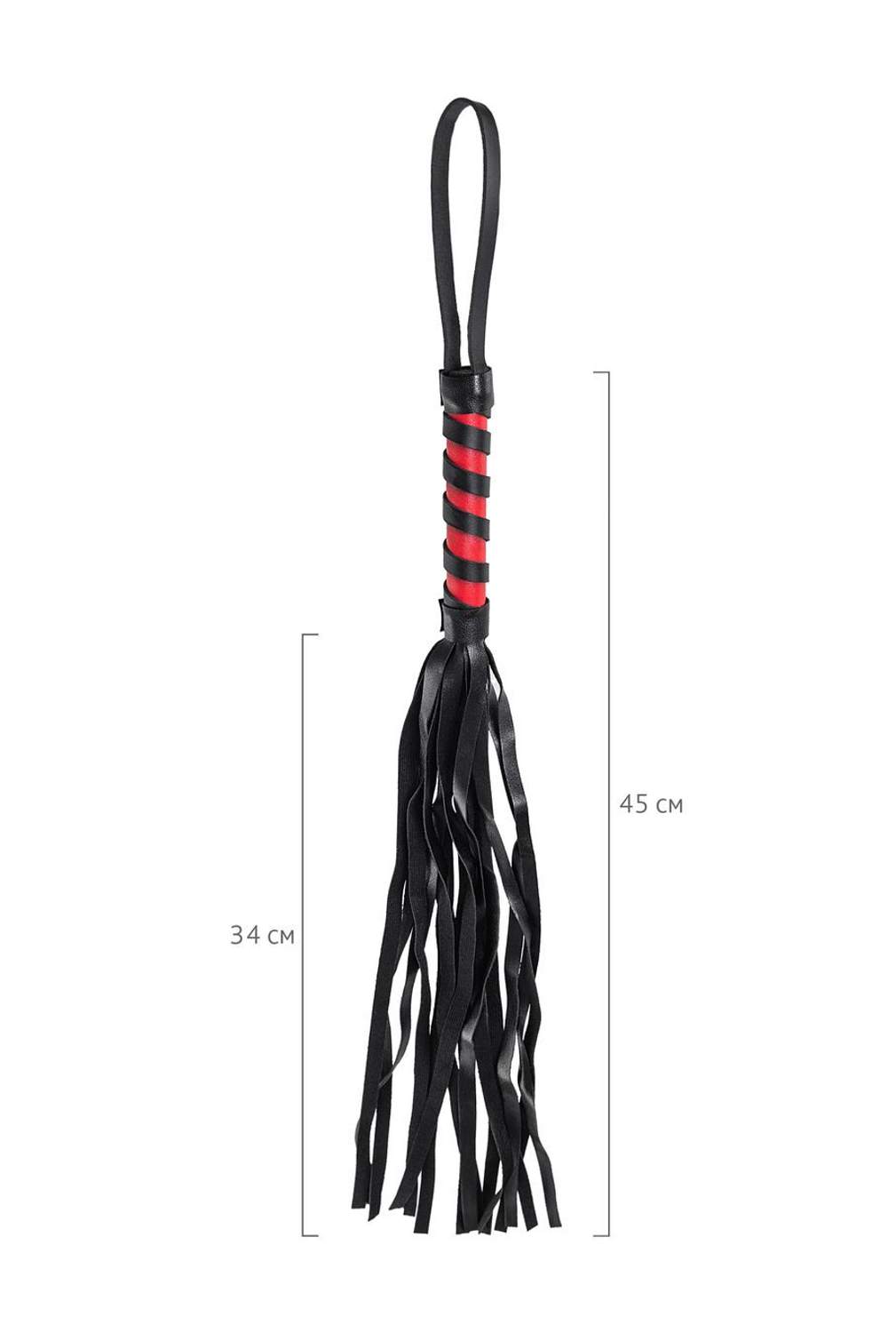 Мини флоггер с красной рукоятью Anonymo Mini Flogger #0004