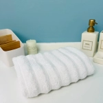 Полотенце махровое 50*90см «FLUFFY» цвет белоснежный 01-001, плотность 500гр/м2