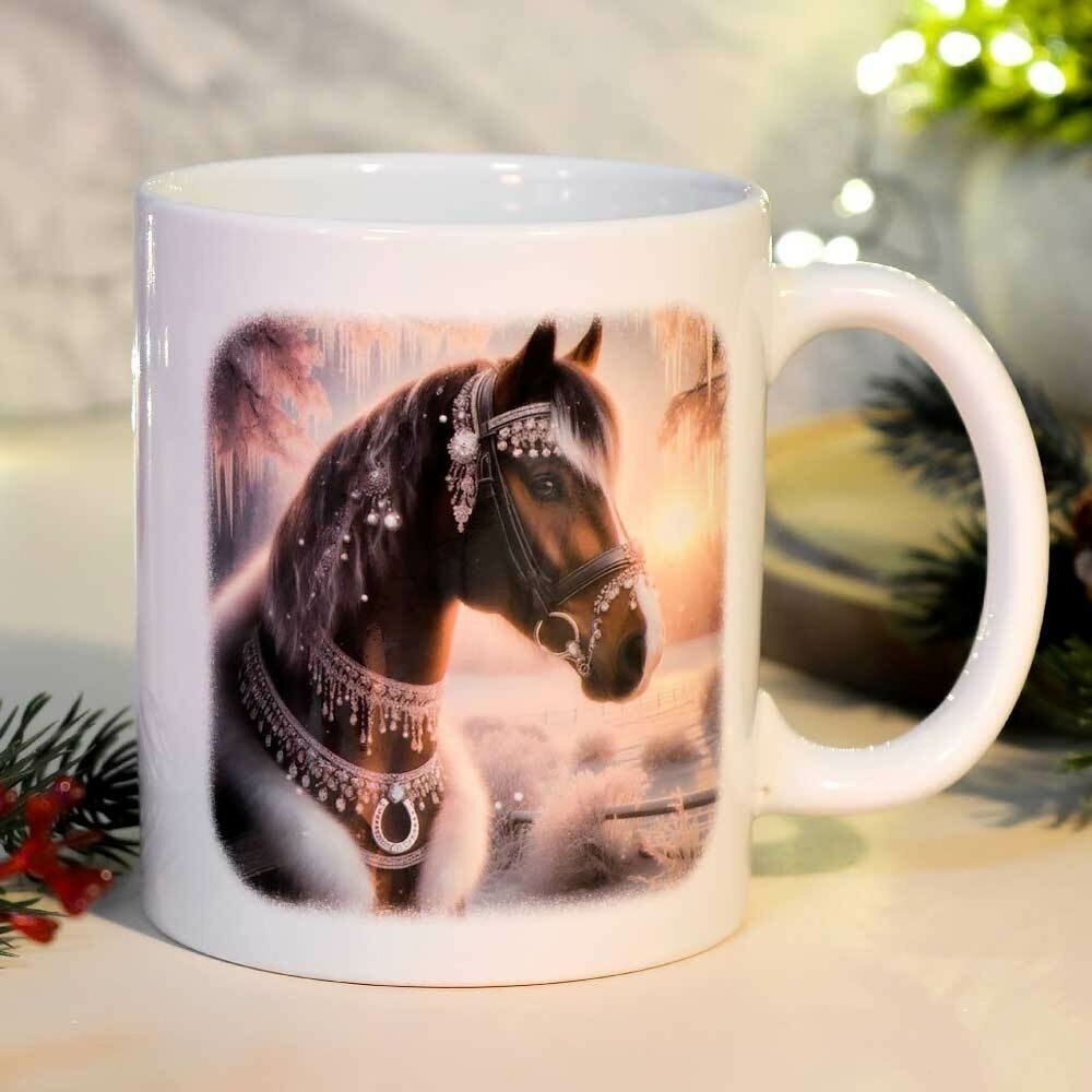 Кружка 350мл Новогодняя лошадь, MFK20587