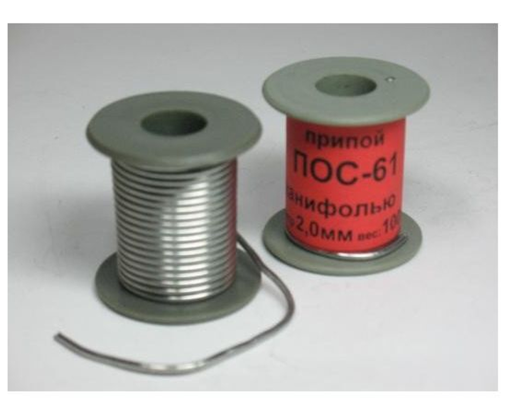 Припой ПОС-61 100г d 2мм катушка ВТО