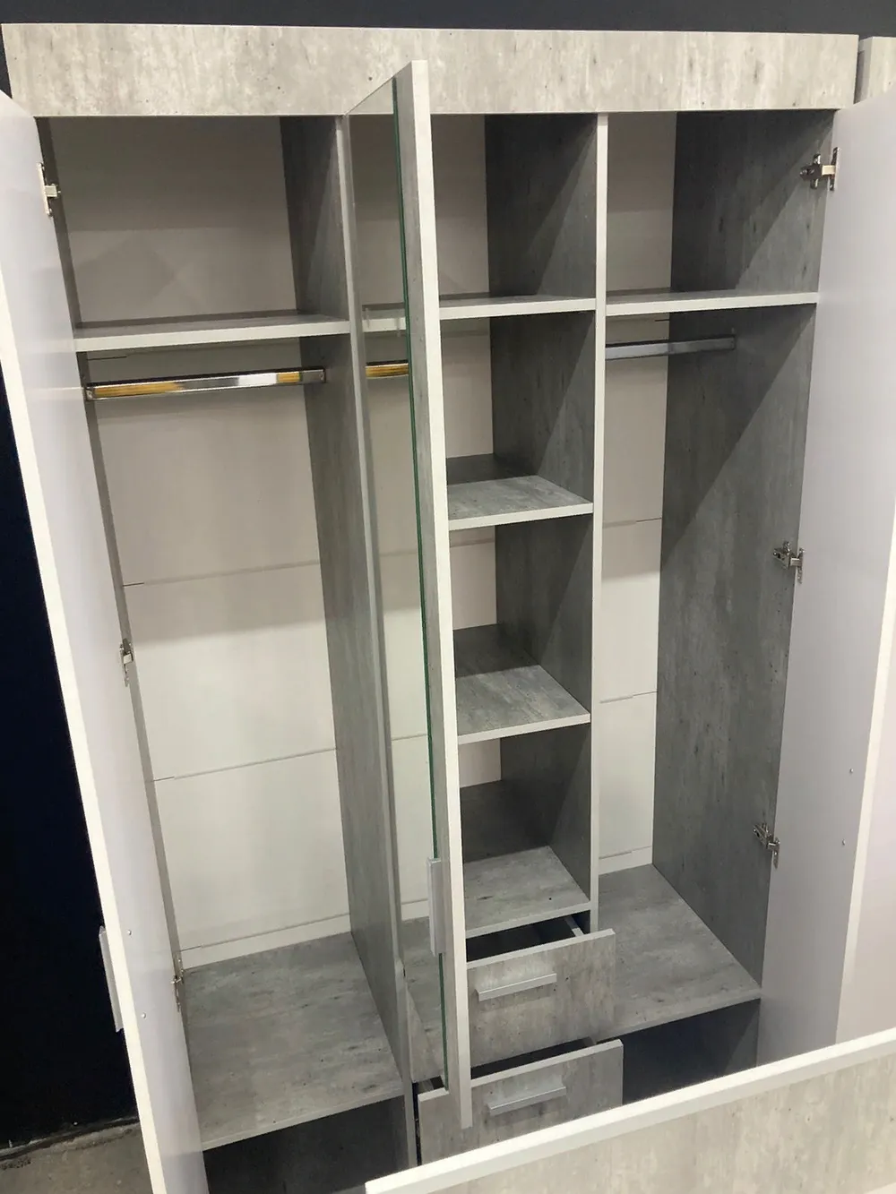 Шкаф для белья Инстайл ШК-30 бетон/белый