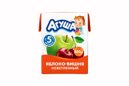 Сок детск."Агуша" яблоко-вишня 0% 200мл