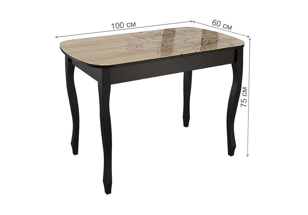 Стол Экстра 2 100(130)х60х75 венге / капучино раздвижной