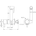 Гигиенический душ Boheme Uno 467-CB Copper Brushed С ВНУТРЕННЕЙ ЧАСТЬЮ, со смесителем