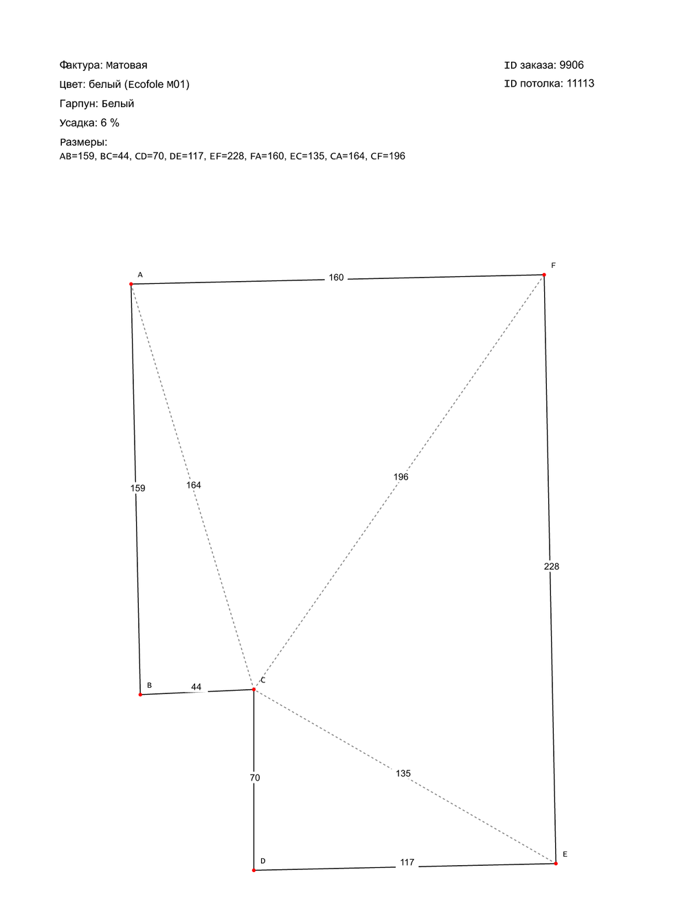 Натяжные потолки: 15.6 м2, 3.3 м2