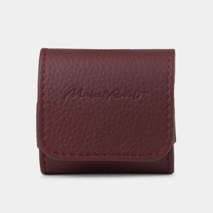 Чехол для наушников AirPods 3 из кожи теленка, бордового цвета