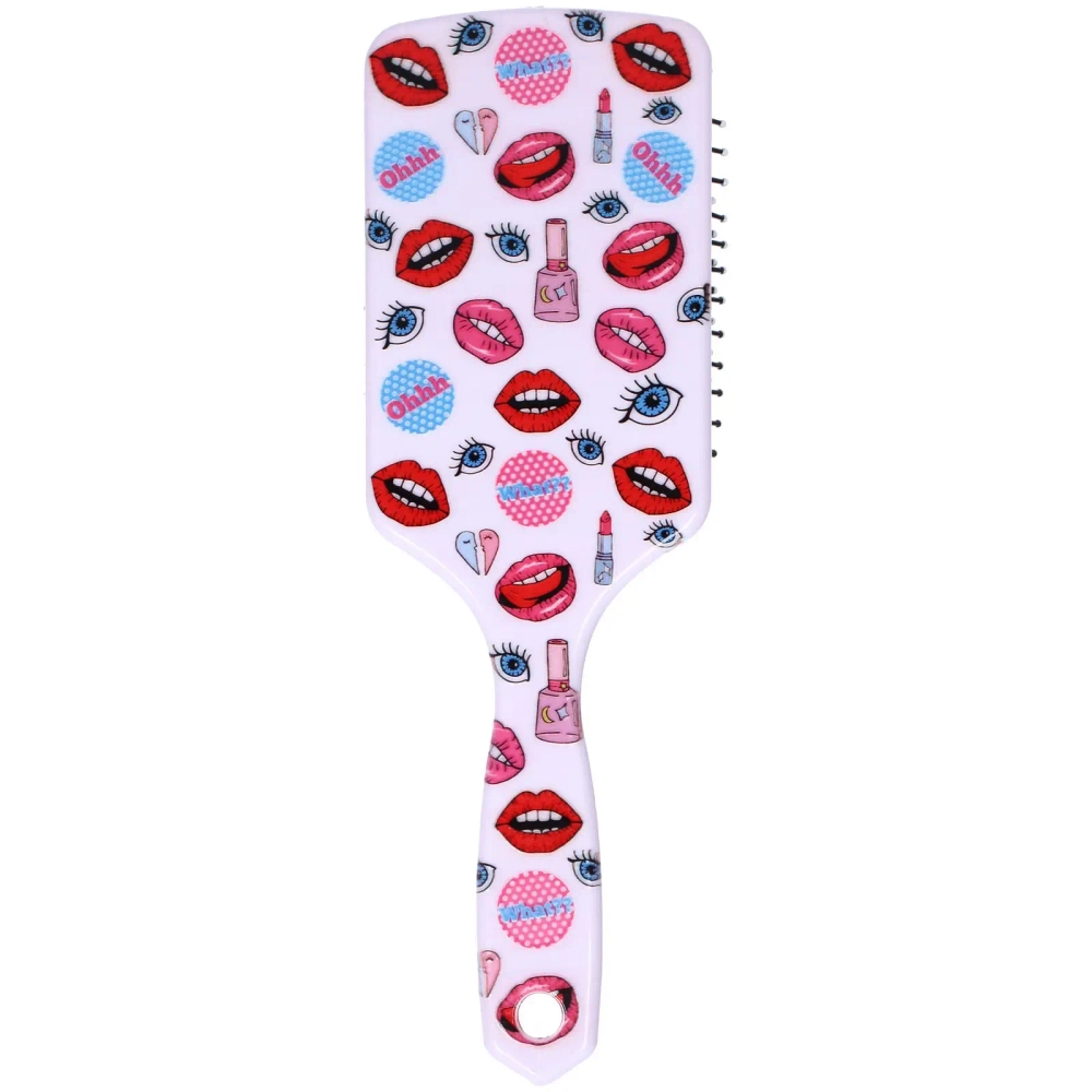 Расческа массажная прямоугольная форма «КОЛЛЕКЦИЯ ИМАНИ - ЛИНА», микс 4 дизайна, 24*7,5см (PVC упаковка)