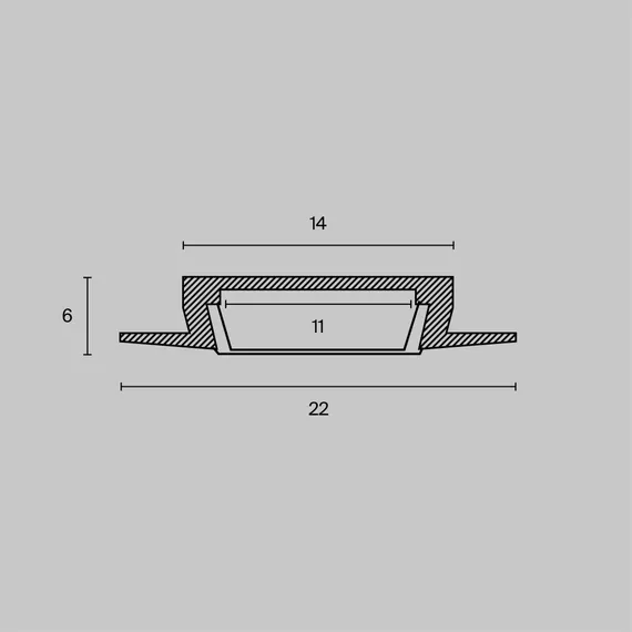 Алюминиевый профиль встраиваемый с фланцем 22x6 (Серебро, 2 м), ALM004S-2M Led Strip alm004s-2m