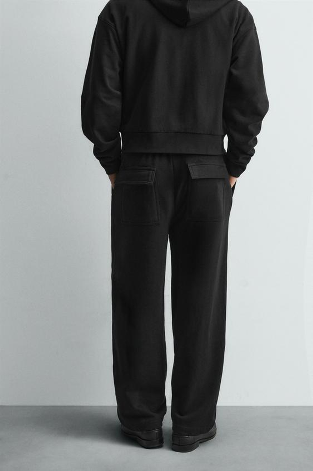 ZARA БРЮКИ-ДЖОГГЕРЫ BALLOON FIT, ЧЕРНЫЙ