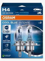Автолампа H4 12V 60/55W P43t Osram  +100% 5000К COOL BLUE intens (64193CBN-2HB) картон к-т ORIG