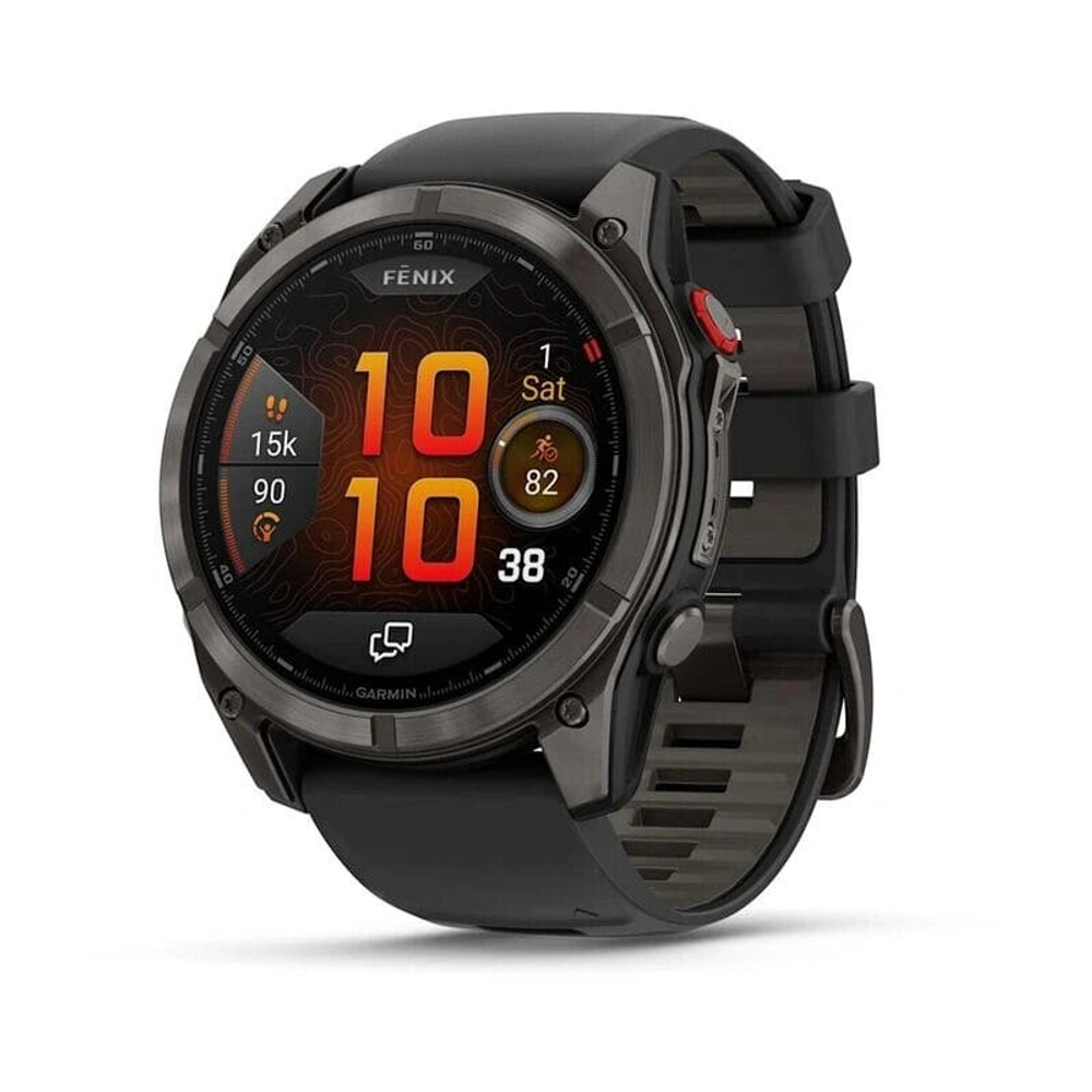 Умные часы Garmin Fenix 8 Pro 51mm, Amoled/Sapphire, Carbon Grey DLC Titanium wiht Black/Pebble Gray silicon Band (010-03199-01)