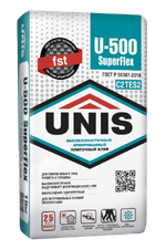 Клей UNIS U-500 UNIFLEX С2ТЕS эластичный для керамогранита макси формата  15 кг