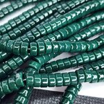 Бусины шайбы, рондель, зеленый, лэмпворк, стекло, р-р 6мм, цена за набор 10 шт