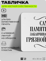 Табличка для прачечных и стирки "Самые памятные дни заканчиваются самой грязной одеждой", для прачечных, бытовых помещений и организаций, информационная, 40х30 см, Silver Plane x Айдентика Технолоджи