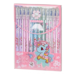 Ручка гелевая, пиши-стирай, Basir, синие чернила, серия "Единорог", цветной корпус, 12 шт