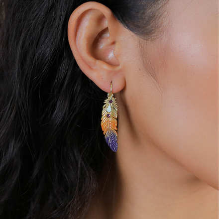 Серьги Franck Herval, Elaia, с цветной эмалью и стразами, FH26.1-12-70144 (фиолетовый)