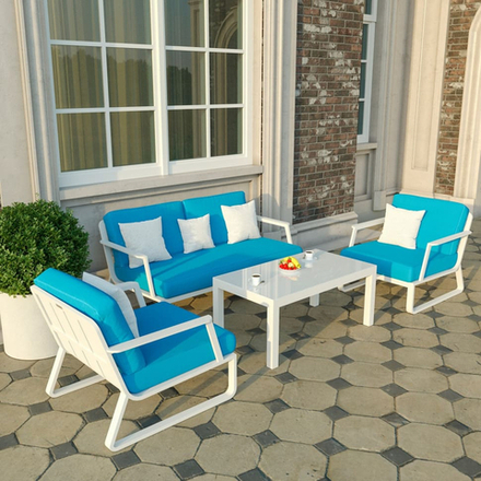 Лаунж зона Ideal Patio ЭСТИВО голубая - белый каркас