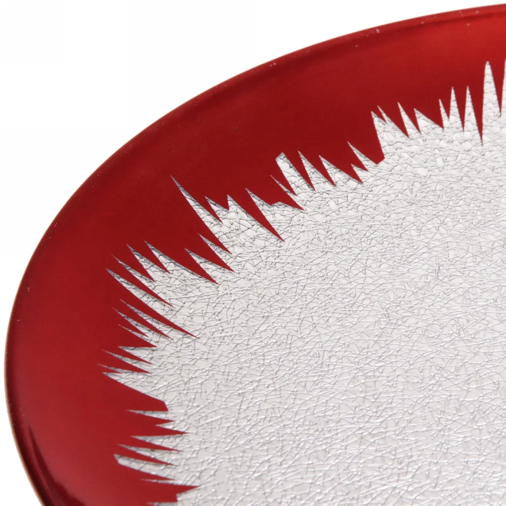 Блюдо для сервировки пластиковое 33см «Морозный узор» бордо