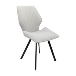 Стул "Раф" (арт. 342), велюр Бренди В20 светло-серый, ножки черные.