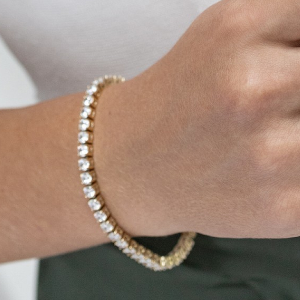 Браслет Qudo CASSIO 18 cm Cristal-Gold 102028/30-1816