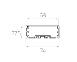 Профиль накладной алюминиевый LC-LP-2774-2 Anod