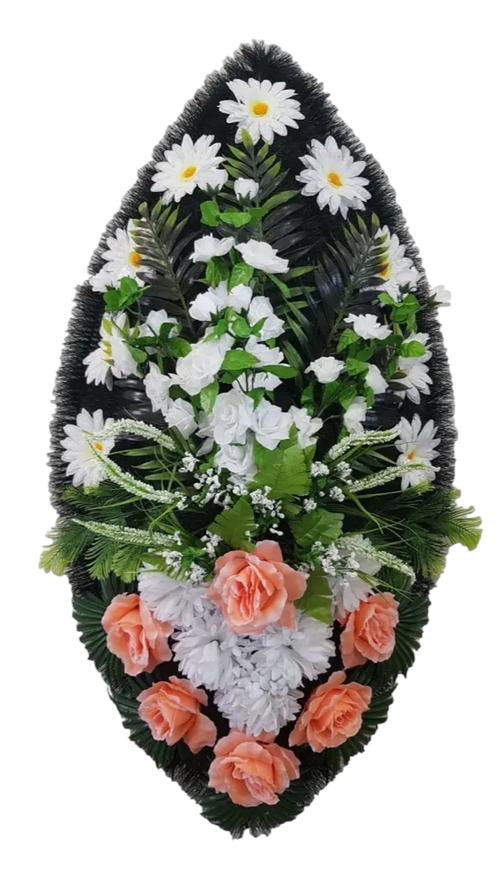 Похоронный венок из искусственных цветов «Классика №06» (90 см)