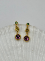 Серьги с разноцветными кабошонами Monet