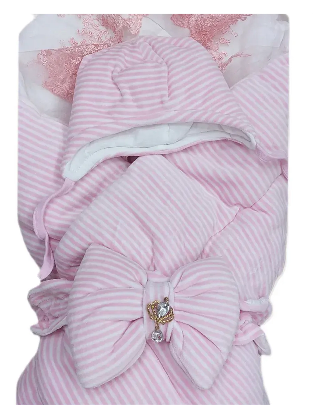 Комплект велюровый на выписку зимний с шапкой