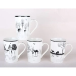 Кружка 420мл ЧБ микс животных 4 диз