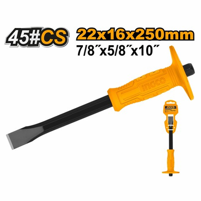 Зубило плоское с протектором 250х16х22 мм SUPER INGCO HCCL082210