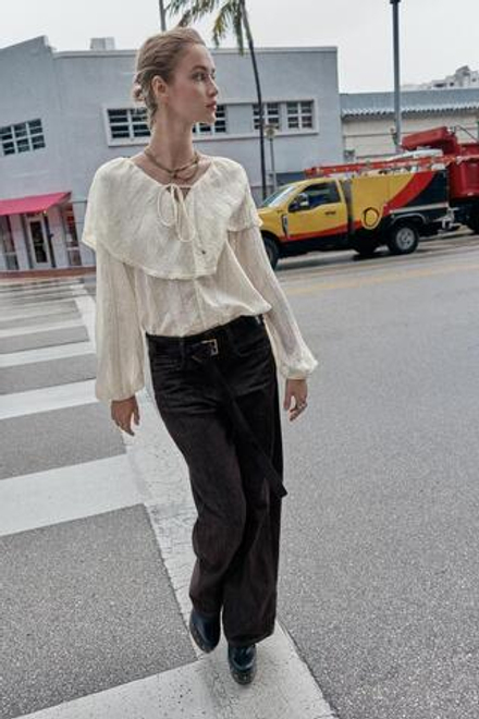 ZARA ДЖИНСЫ Z1975 СВОБОДНОГО ПРЯМОГО КРОЯ СО СРЕДНЕЙ ПОСАДКОЙ, КОРИЧНЕВЫЙ