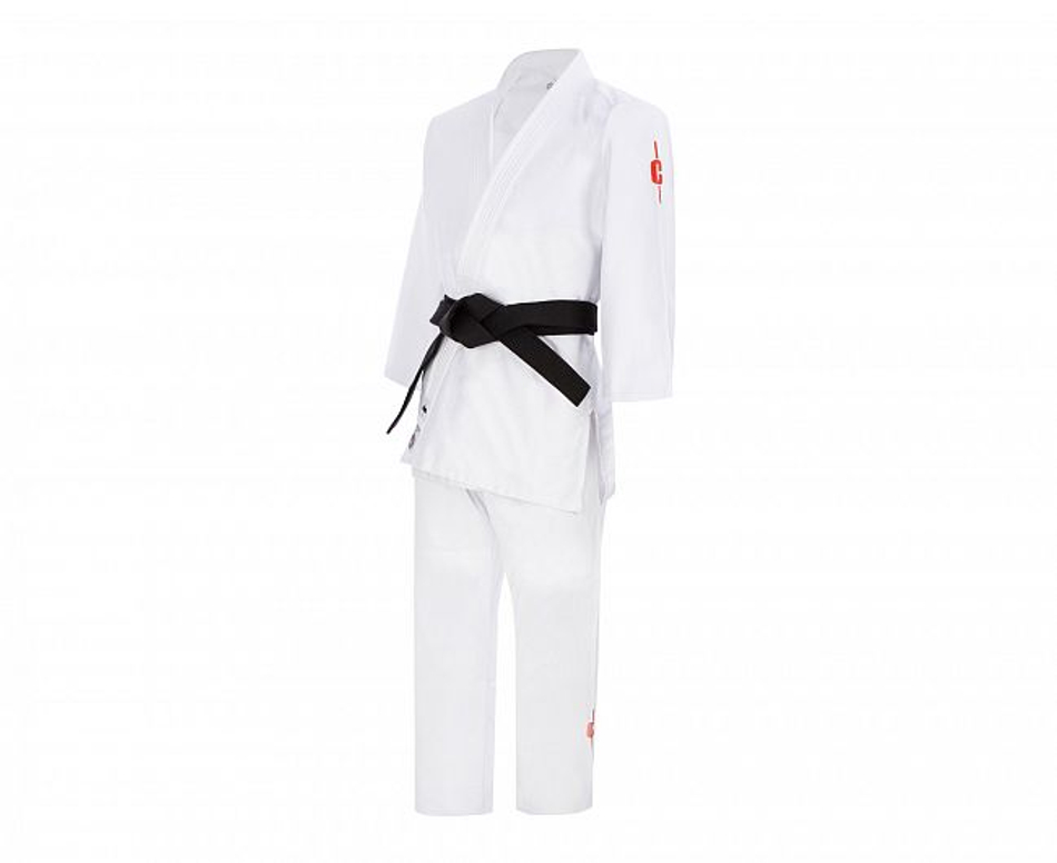 C555 Кимоно для дзюдо подростковое Clinch Judo Red FDR белое