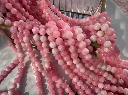 Нить бусин из тонированного кварца 8,5мм, гладкие