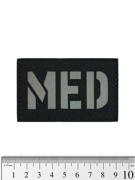 Шеврон MED светоотражающий кордура. Чёрный